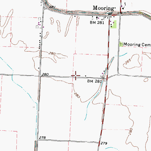 Topographic Map of Mooring School (historical), TN