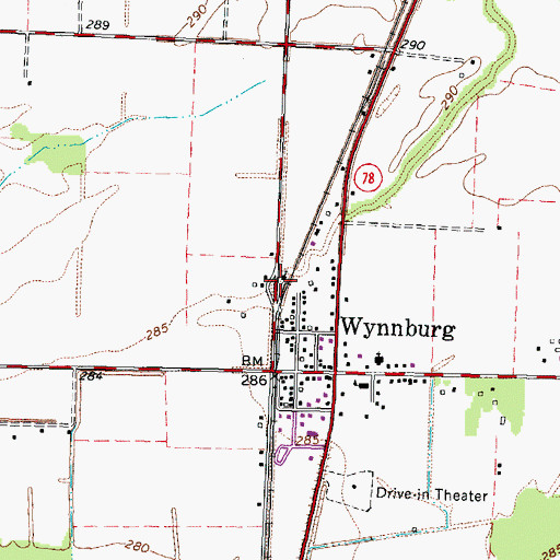 Topographic Map of Wynnburg Methodist Church, TN
