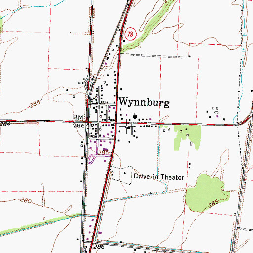 Topographic Map of Wynnburg School (historical), TN