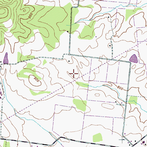 Topographic Map of Adams Cemetery, TN