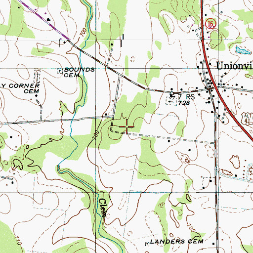 Topographic Map of Allison Cemetery, TN