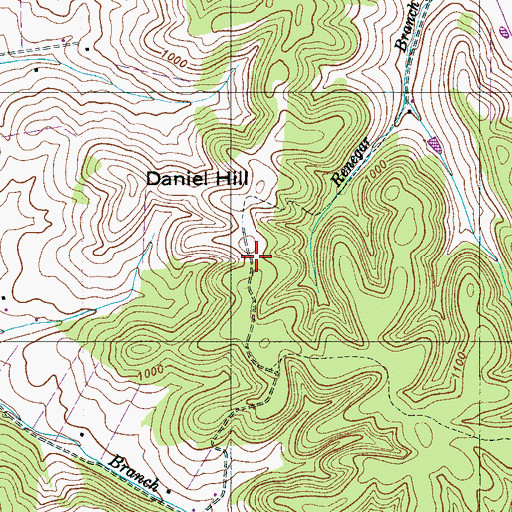 Topographic Map of Anthony Cemetery, TN