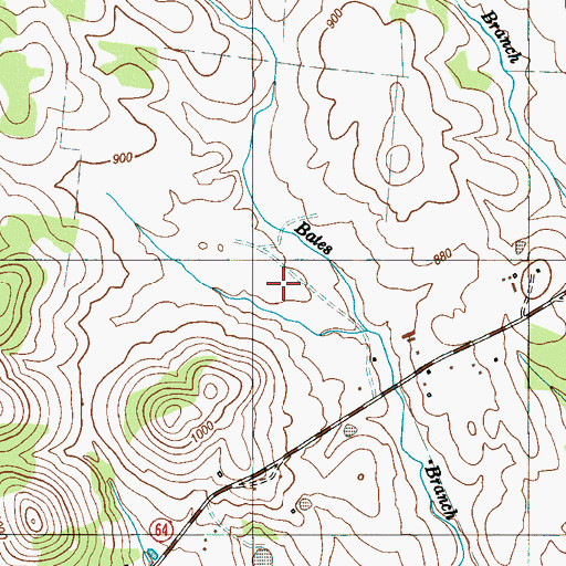 Topographic Map of Bates-Finch-Muse Cemetery, TN