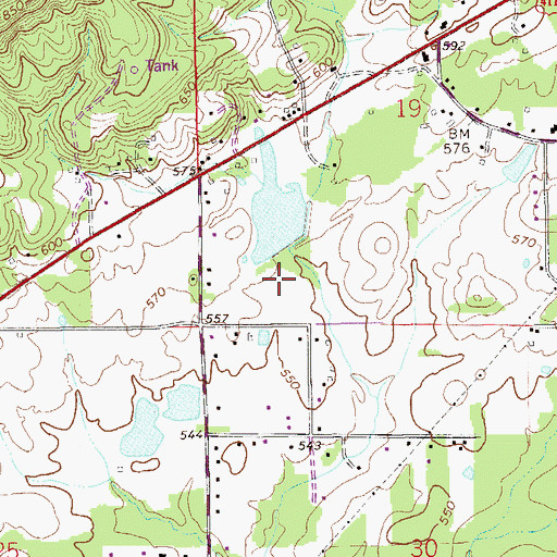 Topographic Map of Estess Dam, AL