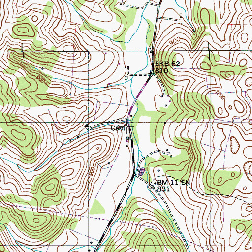 Topographic Map of Boone Cemetery, TN