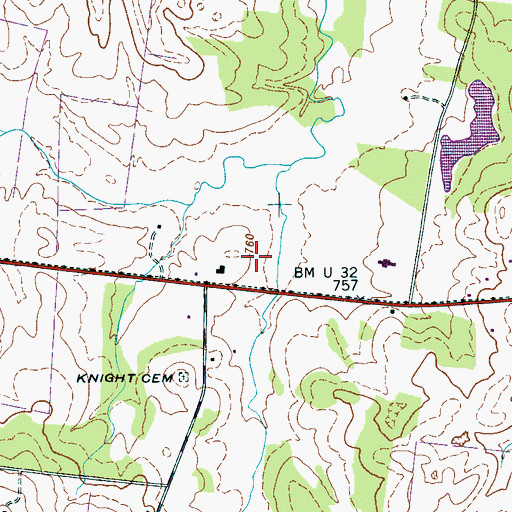 Topographic Map of Brame Cemetery, TN