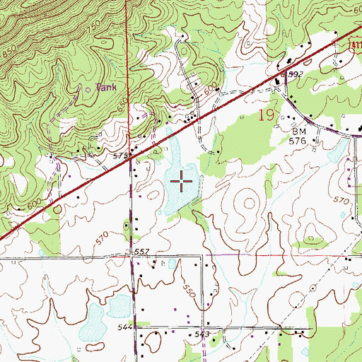 Topographic Map of Estess Lake, AL