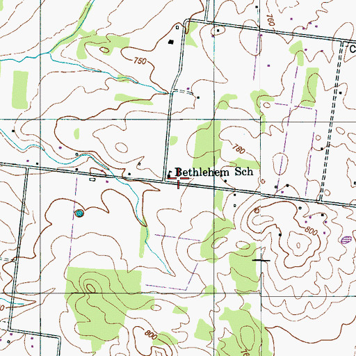 Topographic Map of Center Grove Church (historical), TN