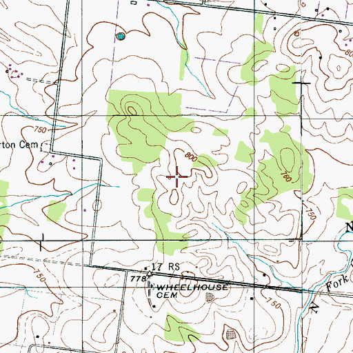 Topographic Map of Clark Cemetery, TN