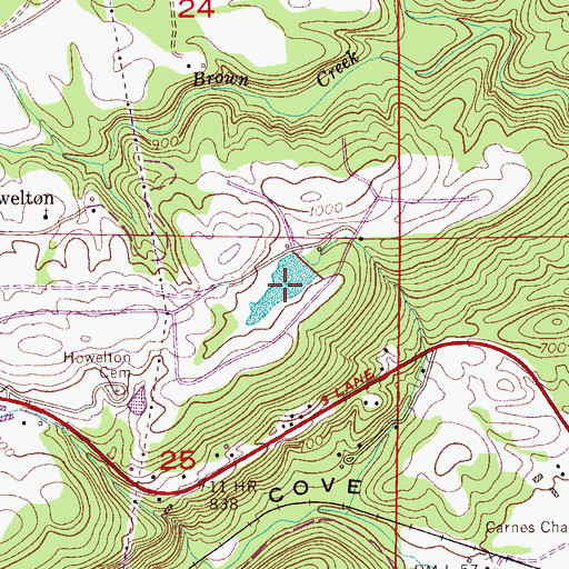 Topographic Map of Glassco Lake, AL