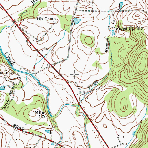 Topographic Map of Crane Cemetery, TN
