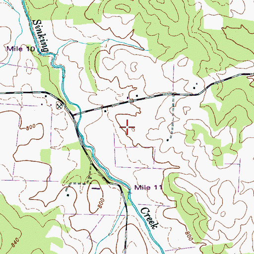 Topographic Map of Cunningham Cemetery, TN