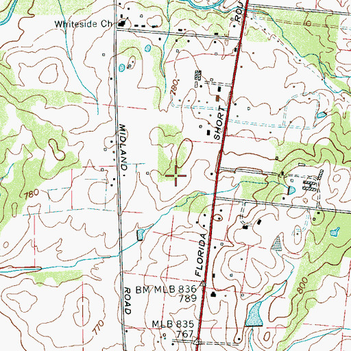 Topographic Map of Damron Cemetery, TN