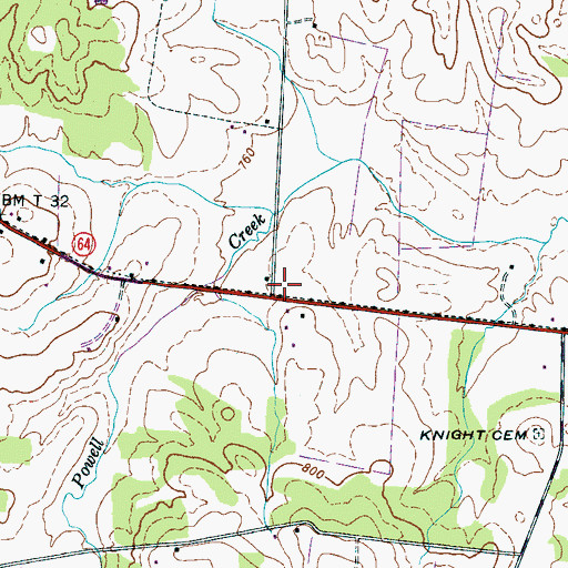 Topographic Map of Doughan Cemetery, TN