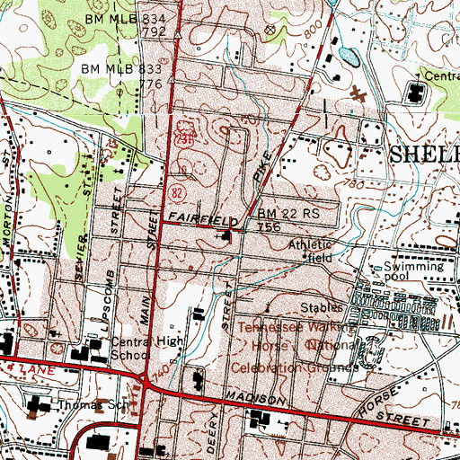 Topographic Map of Edgemon Baptist Church, TN