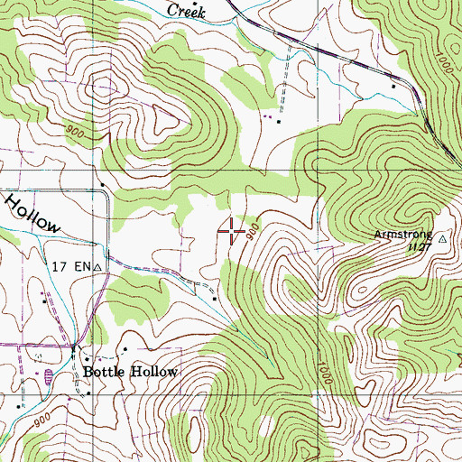 Topographic Map of Elkins Cemetery, TN