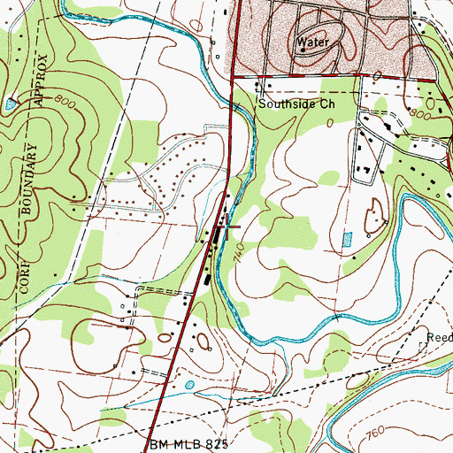 Topographic Map of Flat Creek Mill (historical), TN