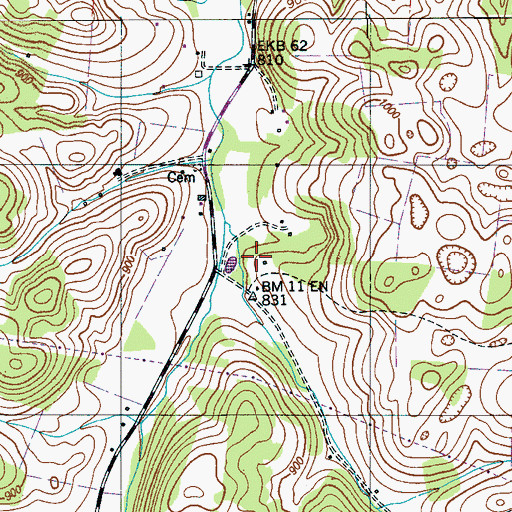 Topographic Map of Floyd Cemetery, TN