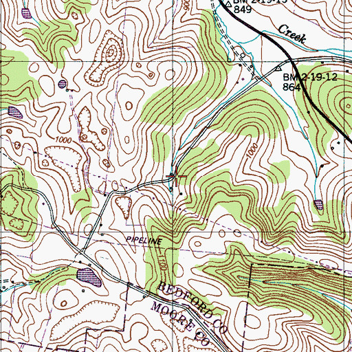 Topographic Map of Glendale School (historical), TN