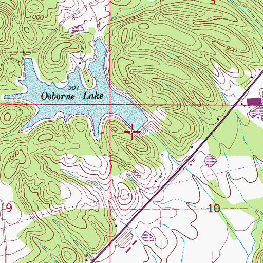Topographic Map of Manor Lake Dam, AL
