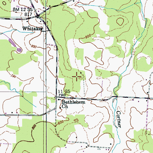 Topographic Map of Harper Cemetery, TN