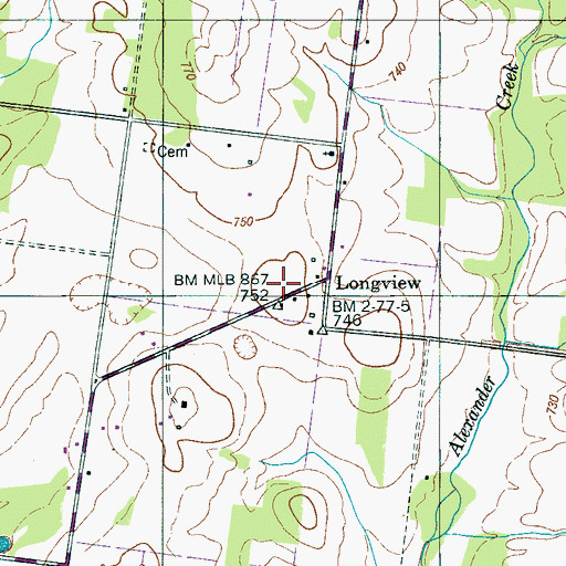 Topographic Map of Harris Cemetery, TN