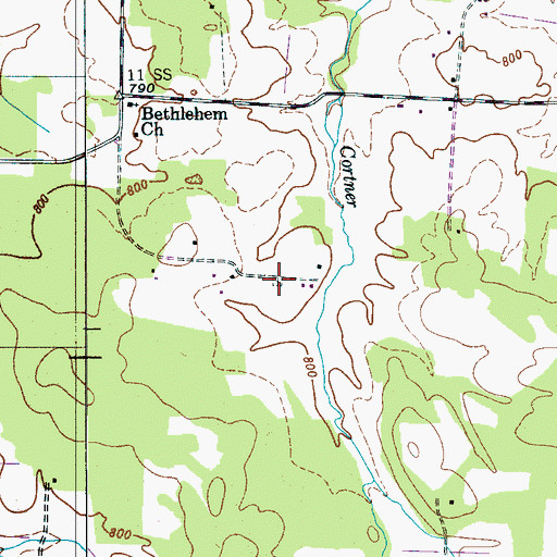 Topographic Map of Harrison Cemetery, TN