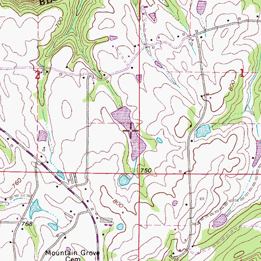 Topographic Map of Donald Smith Lake, AL