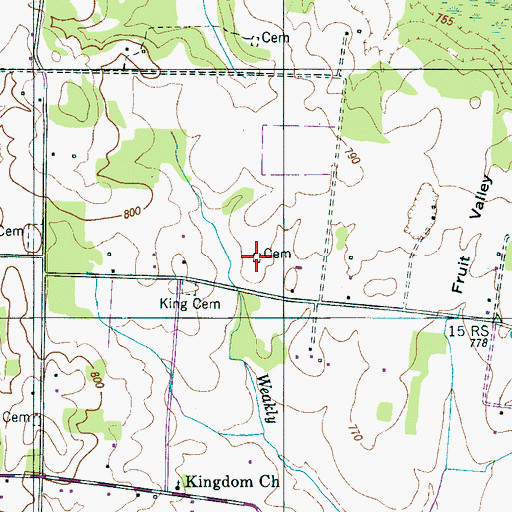 Topographic Map of Haynes Cemetery, TN