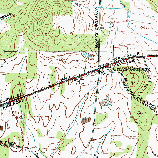 Topographic Map of Holly Grove School (historical), TN