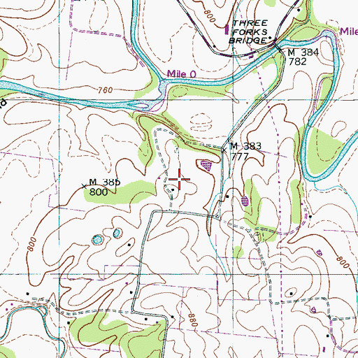 Topographic Map of Hooser Cemetery, TN