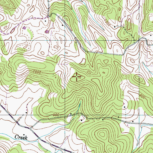 Topographic Map of Hornaday-Miles Cemetery, TN