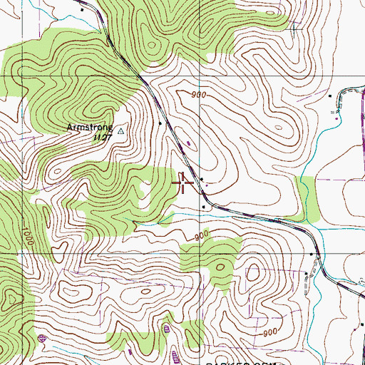 Topographic Map of Hornaday-Proby Cemetery, TN