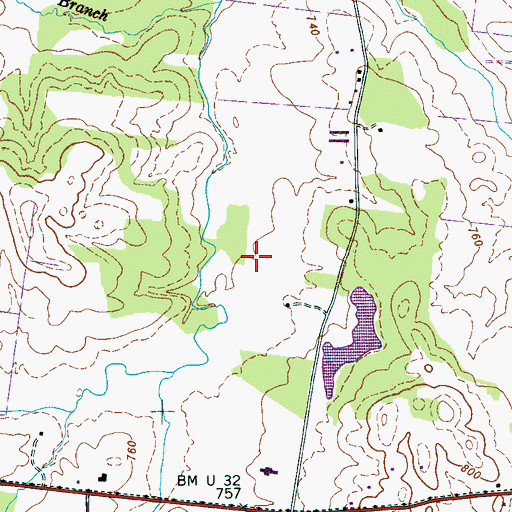Topographic Map of Collier Cemetery, TN