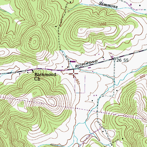 Topographic Map of Ingle Cemetery, TN