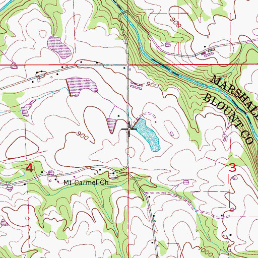 Topographic Map of Ruell Snead Dam Number Two, AL