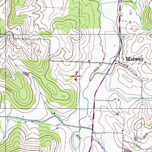 Topographic Map of Key Cemetery, TN
