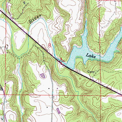 Topographic Map of Buttahatchee Dam, AL