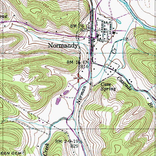 Topographic Map of Leming Cemetery, TN