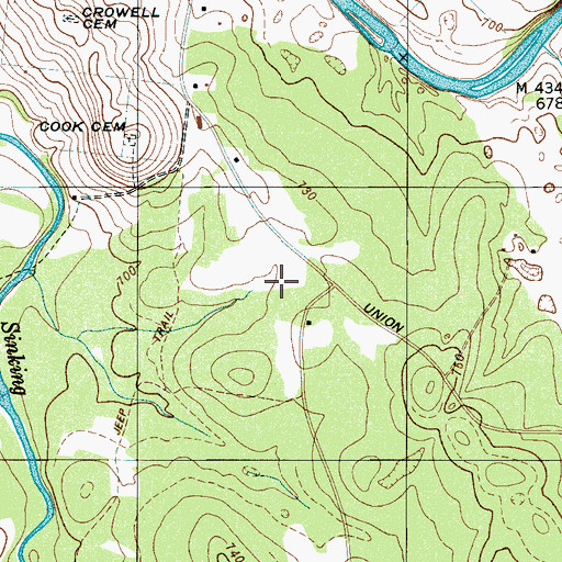Topographic Map of Lentz-Williams Cemetery, TN