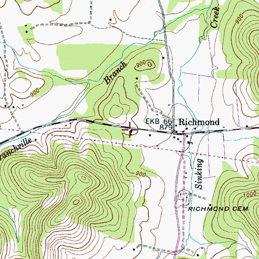 Topographic Map of Lone Oak Church of Christ, TN