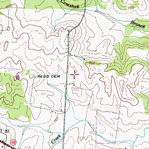 Topographic Map of Madison Cemetery, TN