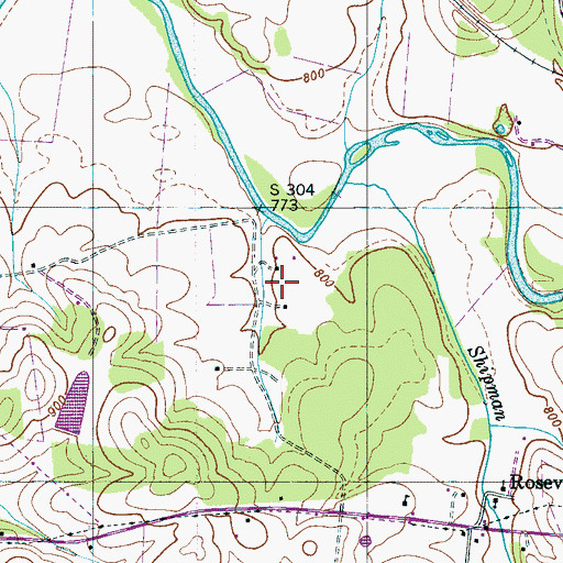 Topographic Map of Maupin Cemetery, TN