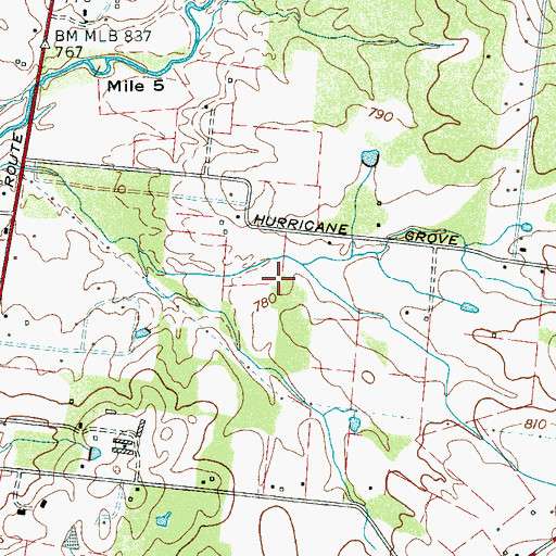 Topographic Map of McAdams Cemetery, TN