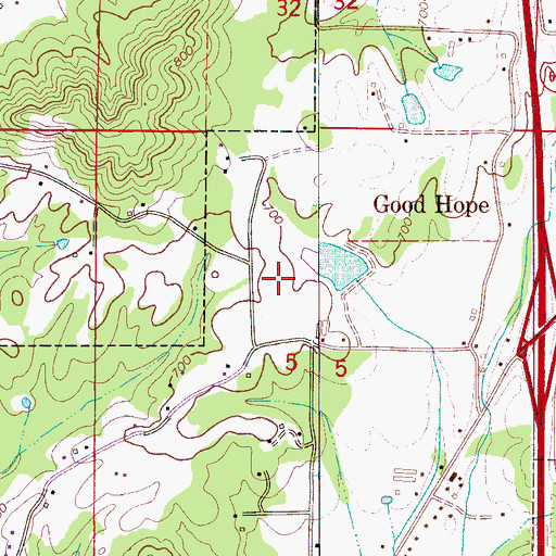 Topographic Map of Wallace Hathcock Dam, AL
