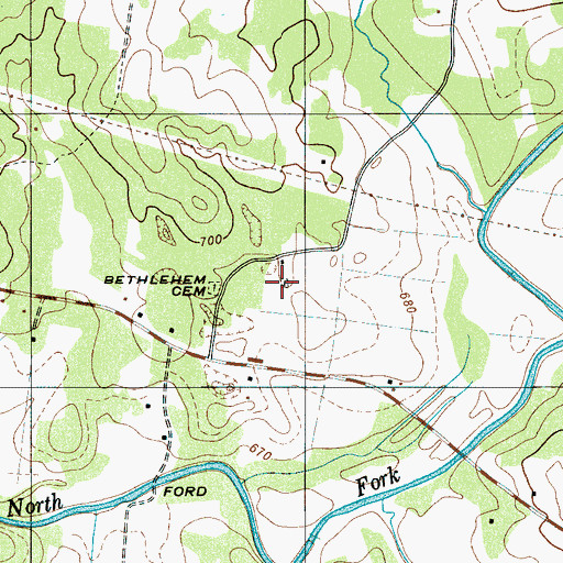 Topographic Map of Moon Cemetery, TN