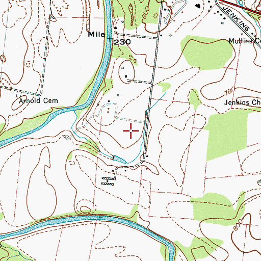 Topographic Map of Morgan Cemetery, TN