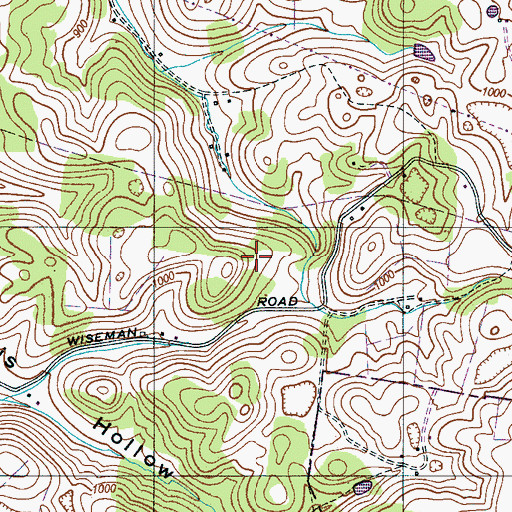 Topographic Map of Morris Cemetery, TN