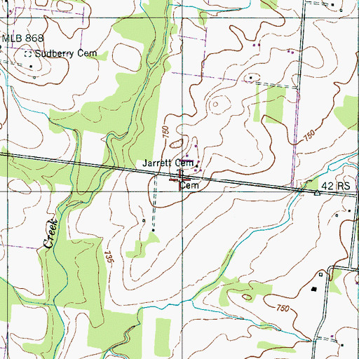 Topographic Map of Morton Cemetery, TN