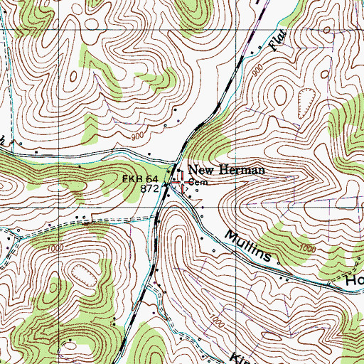 Topographic Map of New Herman Cemetery, TN